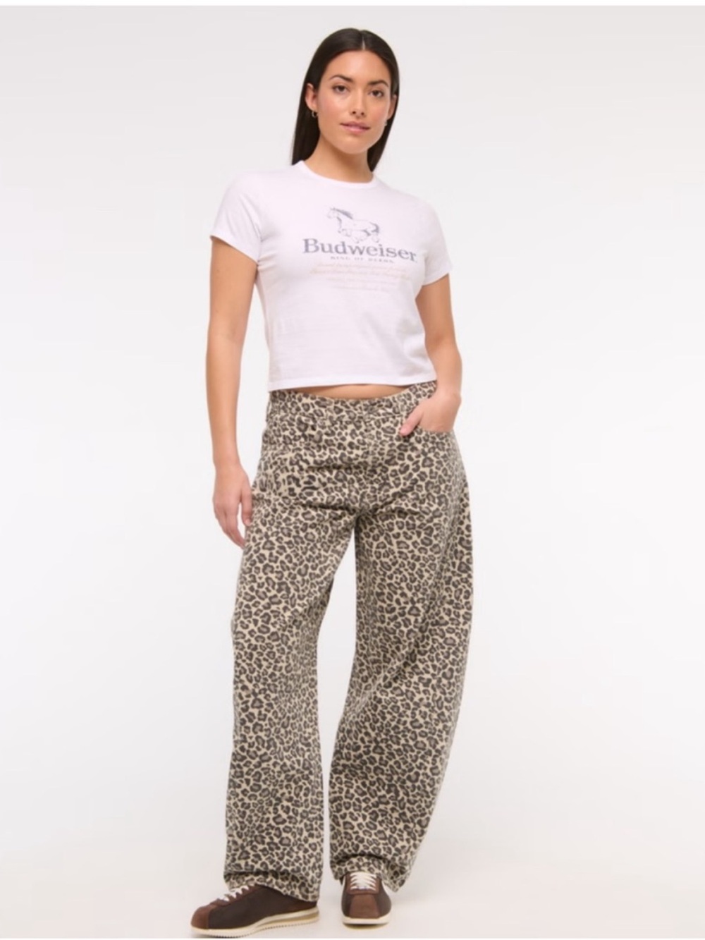 Abercrombie and Fitch Leopard barrel jeans